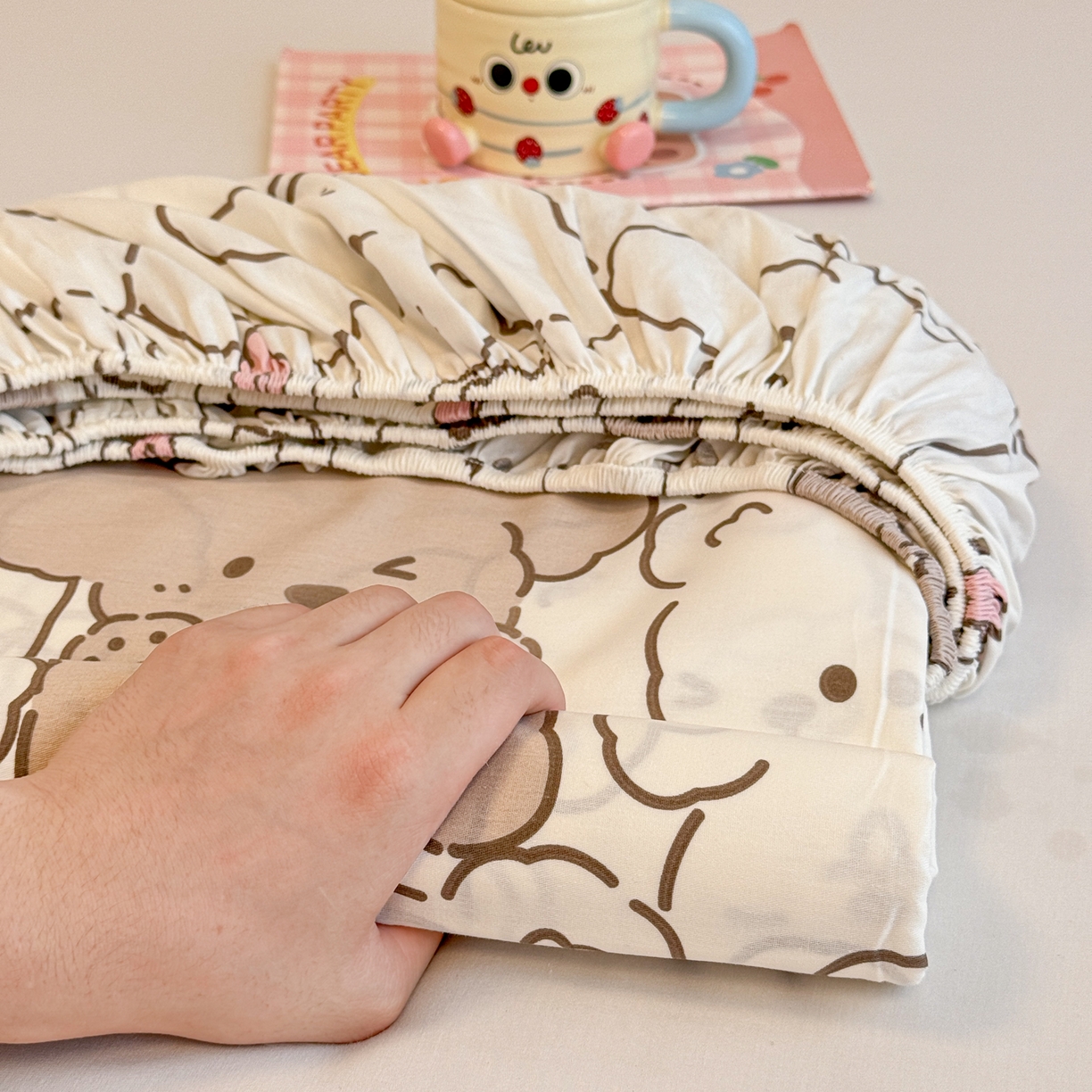 呗旺鹿 2025新款40s全棉纯棉卡通印花学生系列单品床笠 床笠单件 耶耶熊