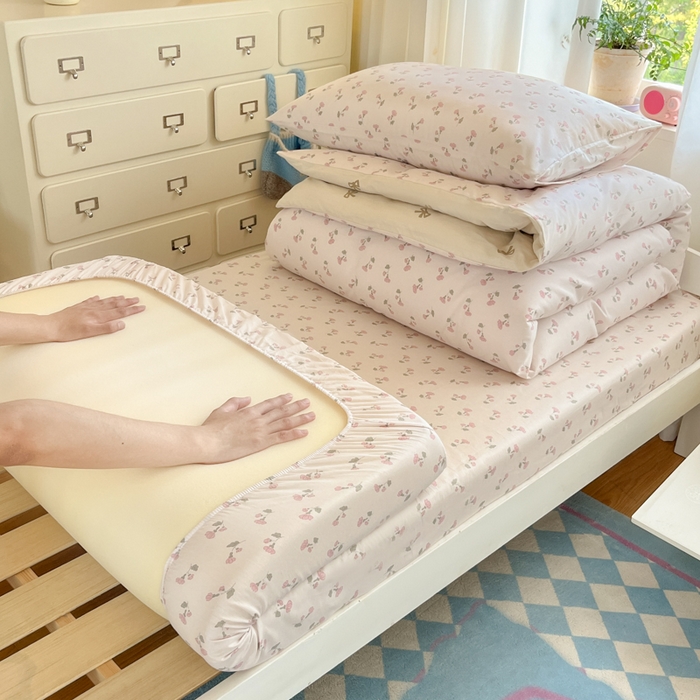 91家纺网 家纺一手货源 找家纺 寻米 2025新款全棉印花学生季学生三件套 花漾