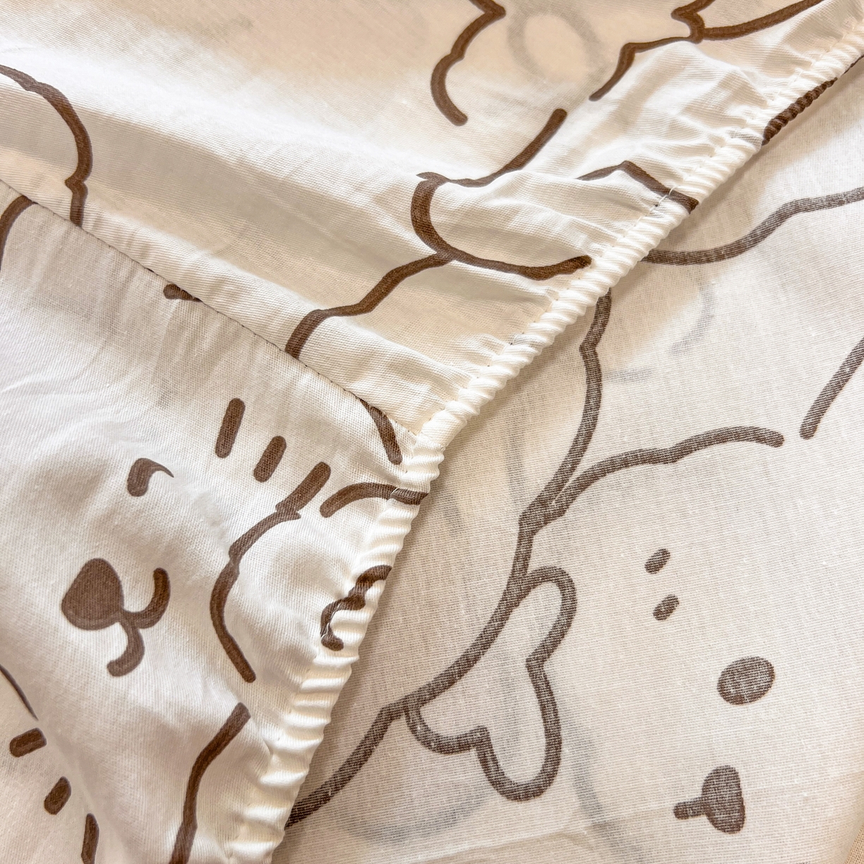 91家纺网 家纺一手货源 找家纺 呗旺鹿 2025新款40s全棉纯棉卡通印花学生系列单品床笠 床笠单件 耶耶熊