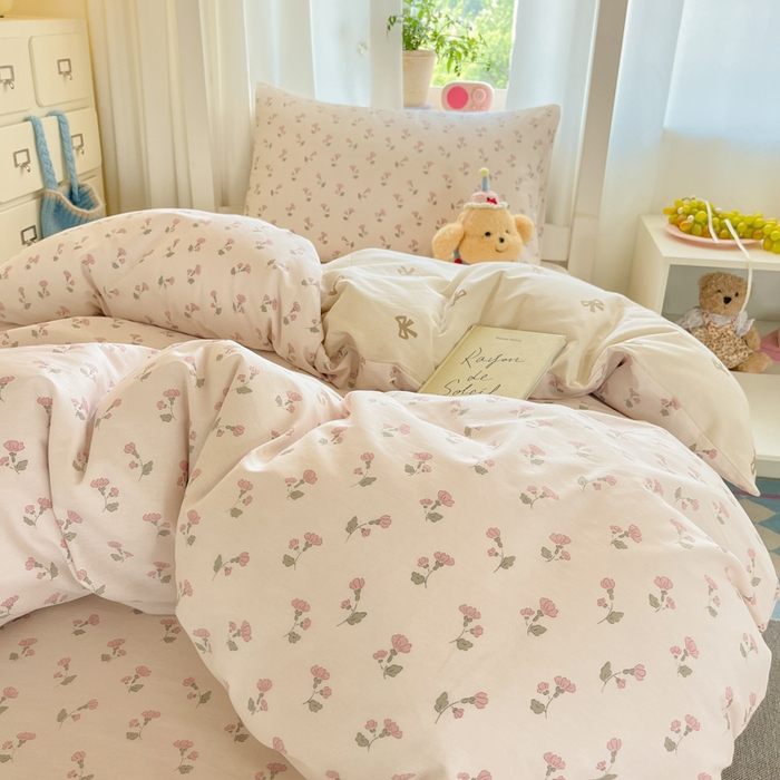 91家纺网 家纺一手货源 找家纺 寻米 2025新款全棉印花学生季学生三件套 花漾