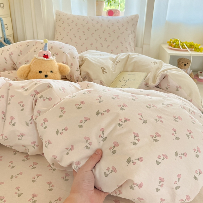 91家纺网 家纺一手货源 找家纺 寻米 2025新款全棉印花学生季学生三件套 花漾