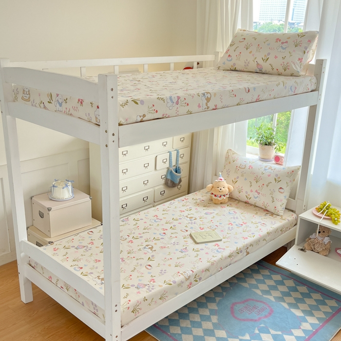 91家纺网 家纺一手货源 找家纺 寻米 2025新款全棉印花学生季学生三件套 花园小狗