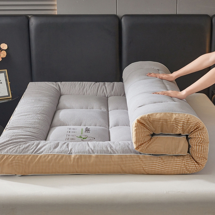 91家纺网 家纺一手货源 找家纺 富威堡2025新款酒店家用卧室褥子租房专用单人学生宿舍折叠加厚床垫软垫 负离子-绅士灰