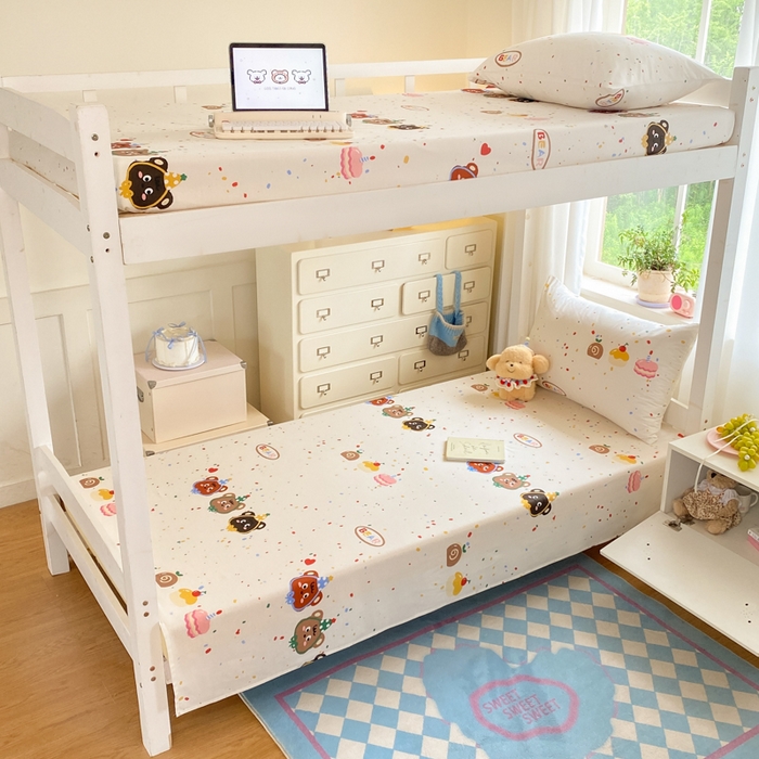 91家纺网 家纺一手货源 找家纺 寻米 2025新款全棉印花学生季学生三件套 快乐熊仔