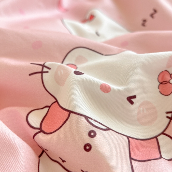 91家纺网 家纺一手货源 找家纺 寻米 2025新款全棉印花学生季学生三件套 松饼小喵