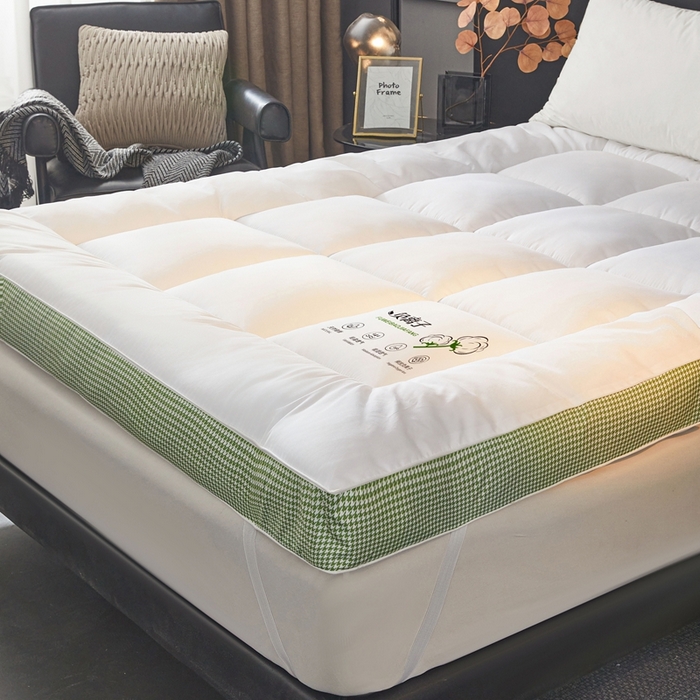 91家纺网 家纺一手货源 找家纺 富威堡2025新款酒店家用卧室褥子租房专用单人学生宿舍折叠加厚床垫软垫 负离子-皎月白