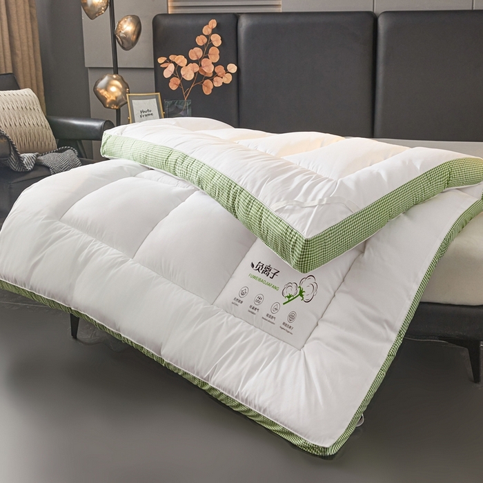 91家纺网 家纺一手货源 找家纺 富威堡2025新款酒店家用卧室褥子租房专用单人学生宿舍折叠加厚床垫软垫 负离子-皎月白