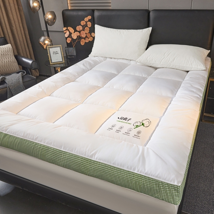 91家纺网 家纺一手货源 找家纺 富威堡2025新款酒店家用卧室褥子租房专用单人学生宿舍折叠加厚床垫软垫 负离子-皎月白