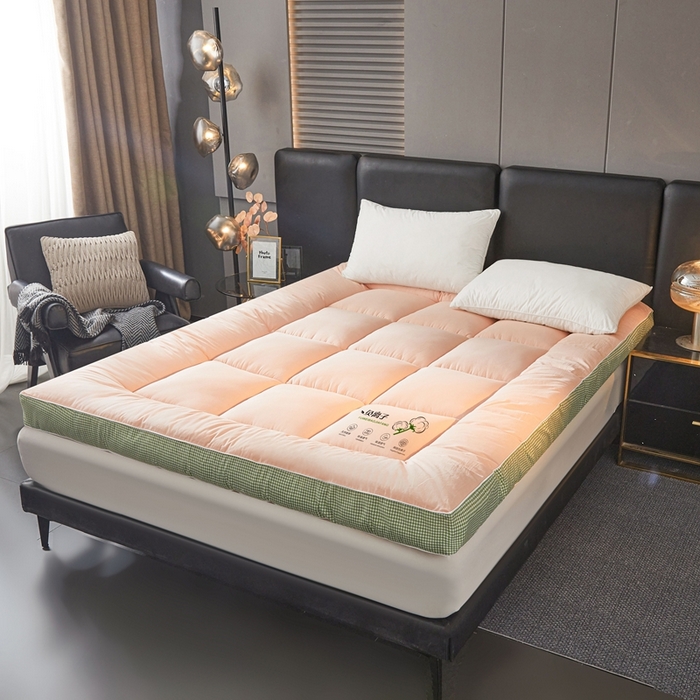 91家纺网 家纺一手货源 找家纺 富威堡2025新款酒店家用卧室褥子租房专用单人学生宿舍折叠加厚床垫软垫 负离子-玉粉色