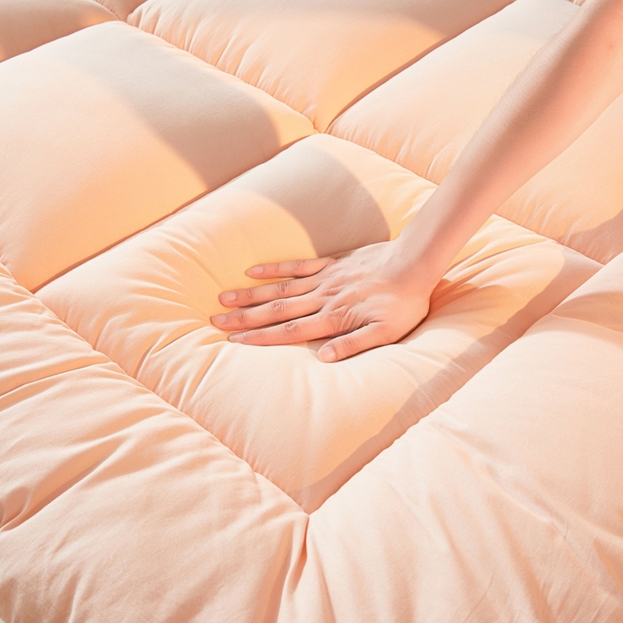 91家纺网 家纺一手货源 找家纺 富威堡2025新款酒店家用卧室褥子租房专用单人学生宿舍折叠加厚床垫软垫 负离子-玉粉色