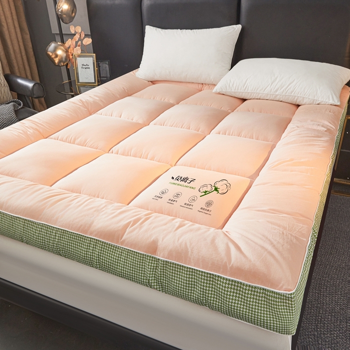 91家纺网 家纺一手货源 找家纺 富威堡2025新款酒店家用卧室褥子租房专用单人学生宿舍折叠加厚床垫软垫 负离子-玉粉色