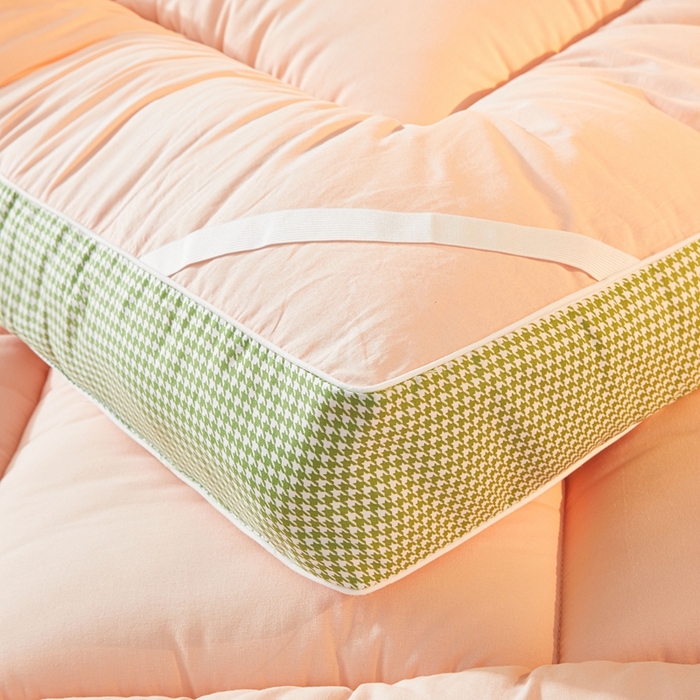 91家纺网 家纺一手货源 找家纺 富威堡2025新款酒店家用卧室褥子租房专用单人学生宿舍折叠加厚床垫软垫 负离子-玉粉色