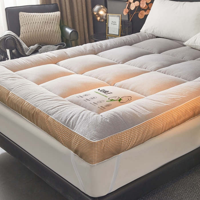 91家纺网 家纺一手货源 找家纺 富威堡2025新款酒店家用卧室褥子租房专用单人学生宿舍折叠加厚床垫软垫 负离子-绅士灰