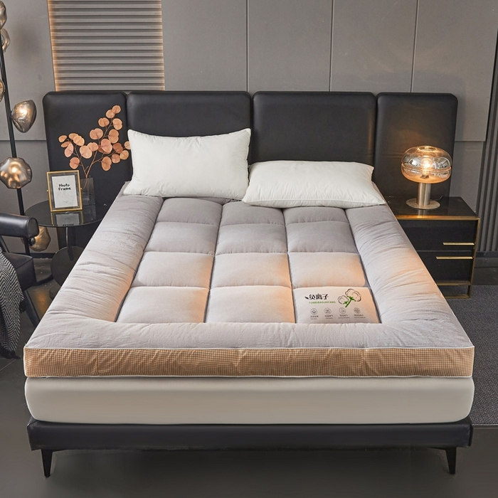 91家纺网 家纺一手货源 找家纺 富威堡2025新款酒店家用卧室褥子租房专用单人学生宿舍折叠加厚床垫软垫 负离子-绅士灰