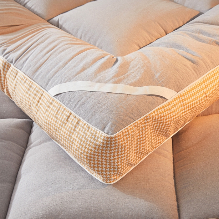 91家纺网 家纺一手货源 找家纺 富威堡2025新款酒店家用卧室褥子租房专用单人学生宿舍折叠加厚床垫软垫 负离子-绅士灰