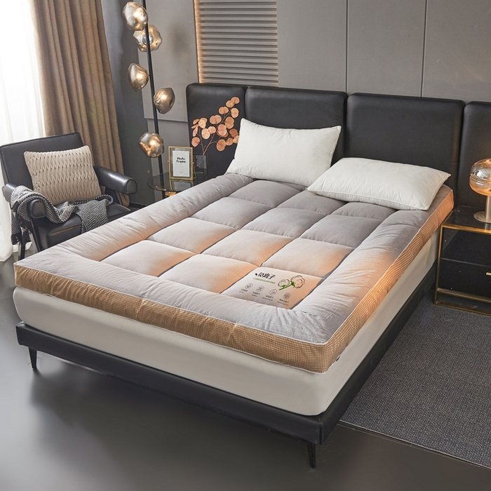 91家纺网 家纺一手货源 找家纺 富威堡2025新款酒店家用卧室褥子租房专用单人学生宿舍折叠加厚床垫软垫 负离子-绅士灰