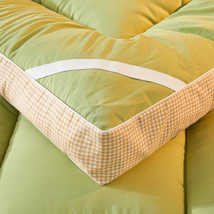 91家纺网 家纺一手货源 找家纺 富威堡2025新款酒店家用卧室褥子租房专用单人学生宿舍折叠加厚床垫软垫 负离子-抹茶绿