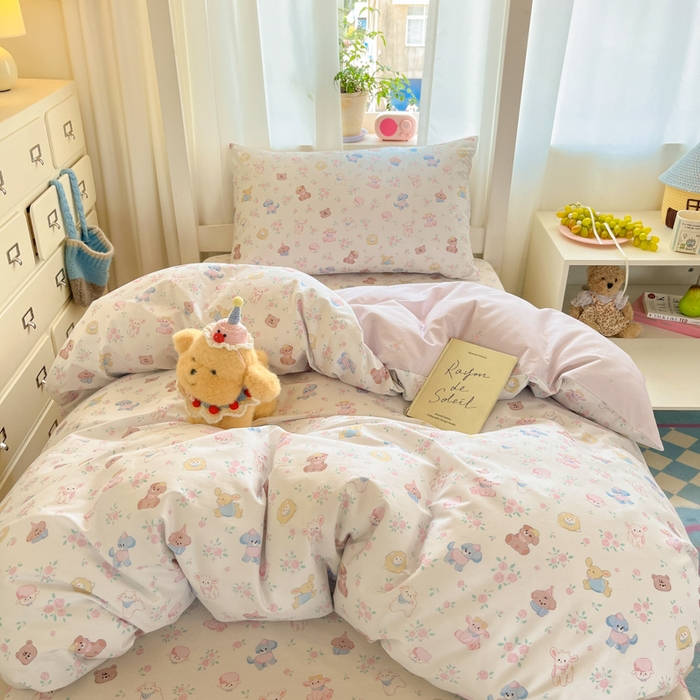 91家纺网 家纺一手货源 找家纺 寻米 2025新款全棉印花学生季学生三件套 甜豆小泡芙