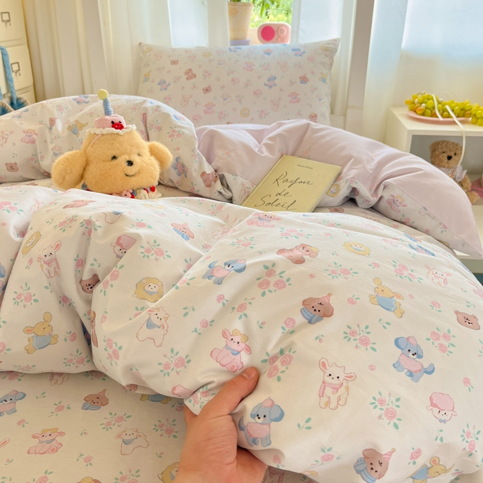 91家纺网 家纺一手货源 找家纺 寻米 2025新款全棉印花学生季学生三件套 甜豆小泡芙