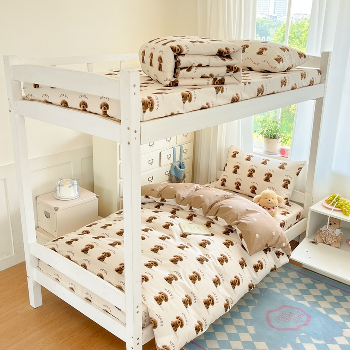 91家纺网 家纺一手货源 找家纺 寻米 2025新款全棉印花学生季学生三件套 小狗店长