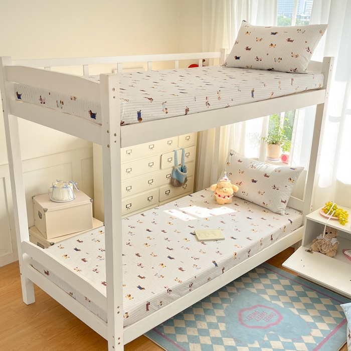 91家纺网 家纺一手货源 找家纺 寻米 2025新款全棉印花学生季学生三件套 小狗没烦恼-蓝