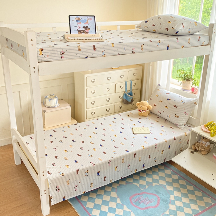 91家纺网 家纺一手货源 找家纺 寻米 2025新款全棉印花学生季学生三件套 小狗没烦恼-蓝