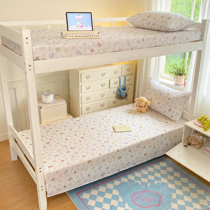 91家纺网 家纺一手货源 找家纺 寻米 2025新款全棉印花学生季学生三件套 小熊的一天-奶油