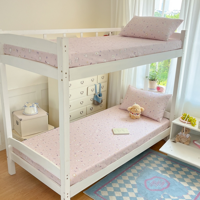 91家纺网 家纺一手货源 找家纺 寻米 2025新款全棉印花学生季学生三件套 芋泥啵啵