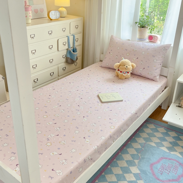 91家纺网 家纺一手货源 找家纺 寻米 2025新款全棉印花学生季学生三件套 芋泥啵啵