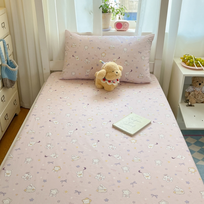 91家纺网 家纺一手货源 找家纺 寻米 2025新款全棉印花学生季学生三件套 芋泥啵啵