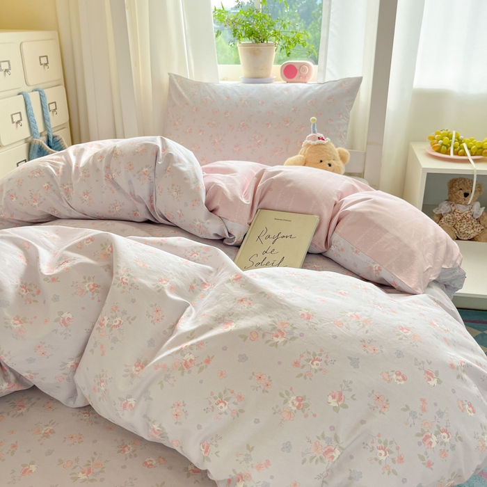 91家纺网 家纺一手货源 找家纺 寻米 2025新款全棉印花学生季学生三件套 紫罗兰