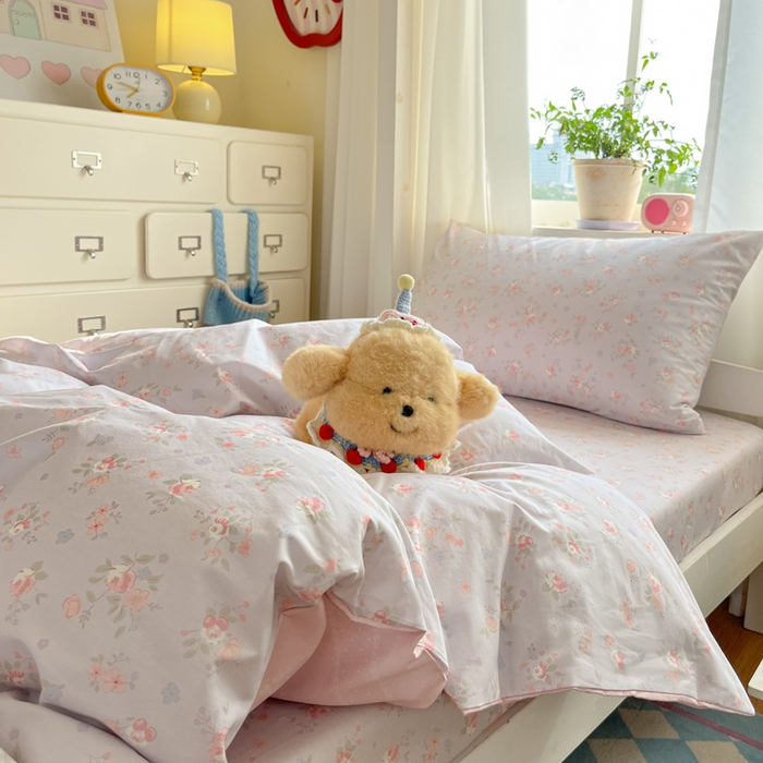 91家纺网 家纺一手货源 找家纺 寻米 2025新款全棉印花学生季学生三件套 紫罗兰