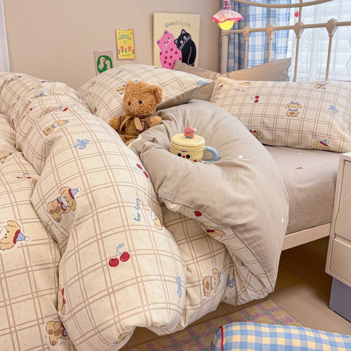 （总）呗旺鹿 2025新款40s全棉纯棉卡通印花学生系列四件套