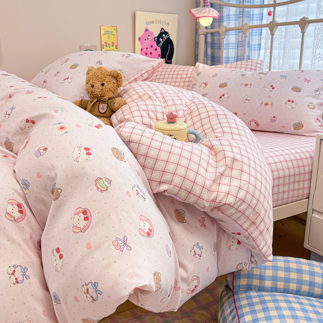 91家纺网 家纺一手货源 找家纺 （总）呗旺鹿 2025新款40s全棉纯棉卡通印花学生系列四件套