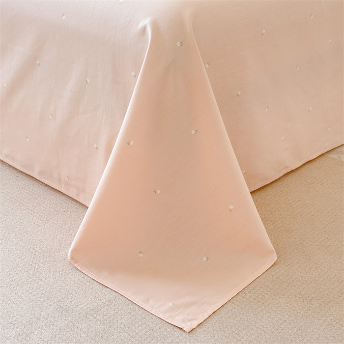 91家纺网 家纺一手货源 找家纺 芙绣家纺 2025新款A类全棉小清新印花单床单学生单品 花朵-浅玉