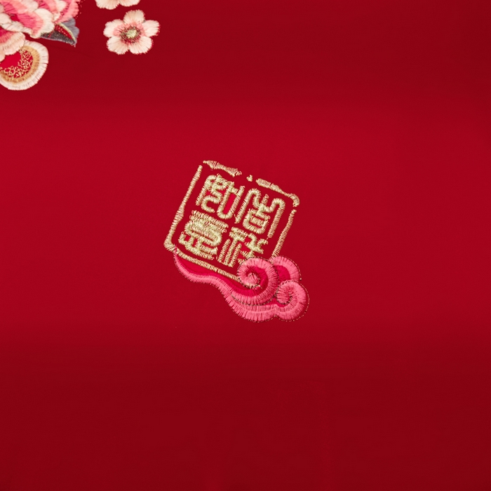 91家纺网 家纺一手货源 找家纺 千禧家纺2025新款13372全棉绣花婚庆四件套 东方喜嫁