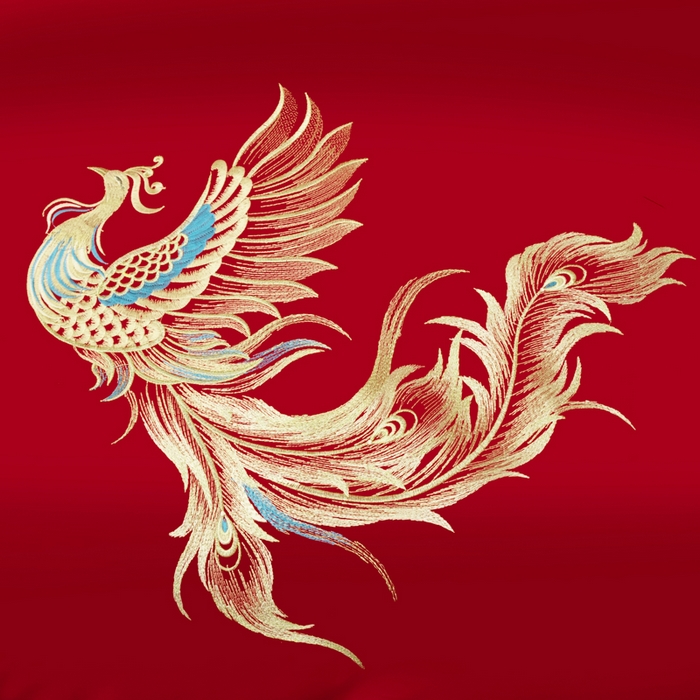 91家纺网 家纺一手货源 找家纺 千禧家纺2025新款13372全棉绣花婚庆四件套 龙凤送子