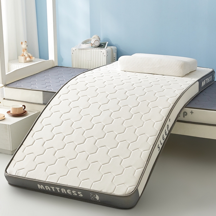 91家纺网 家纺一手货源 找家纺 （总）一禾 2025新款立体纯色海绵牛奶丝床垫-学生床垫