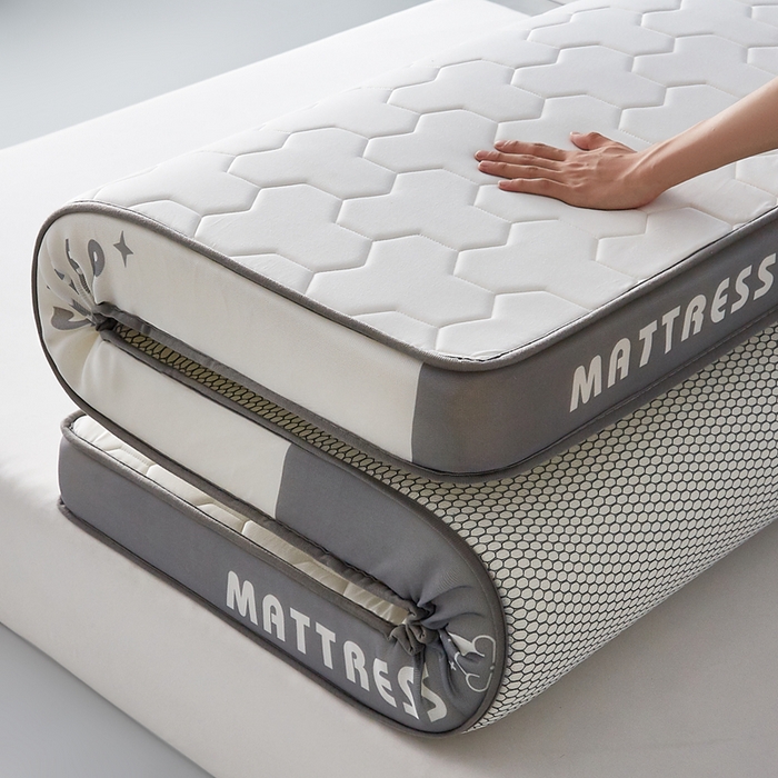 91家纺网 家纺一手货源 找家纺 （总）一禾 2025新款立体纯色海绵牛奶丝床垫-成人床垫