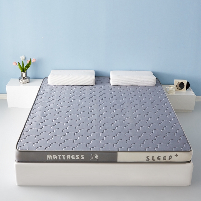 91家纺网 家纺一手货源 找家纺 一禾 2025新款立体纯色海绵牛奶丝床垫-成人床垫 立体灰