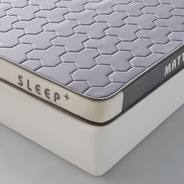 91家纺网 家纺一手货源 找家纺 一禾 2025新款立体纯色海绵牛奶丝床垫-成人床垫 立体灰