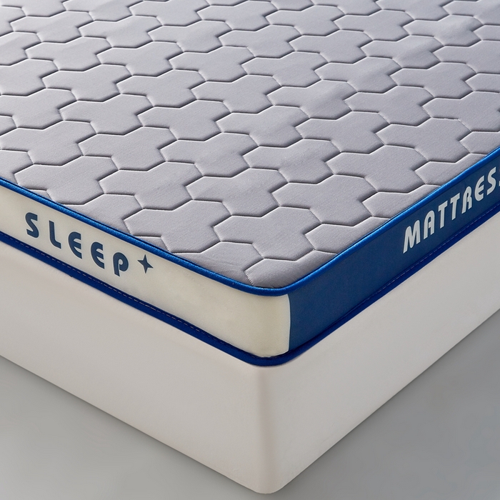 91家纺网 家纺一手货源 找家纺 一禾 2025新款立体纯色海绵牛奶丝床垫-成人床垫 立体灰蓝