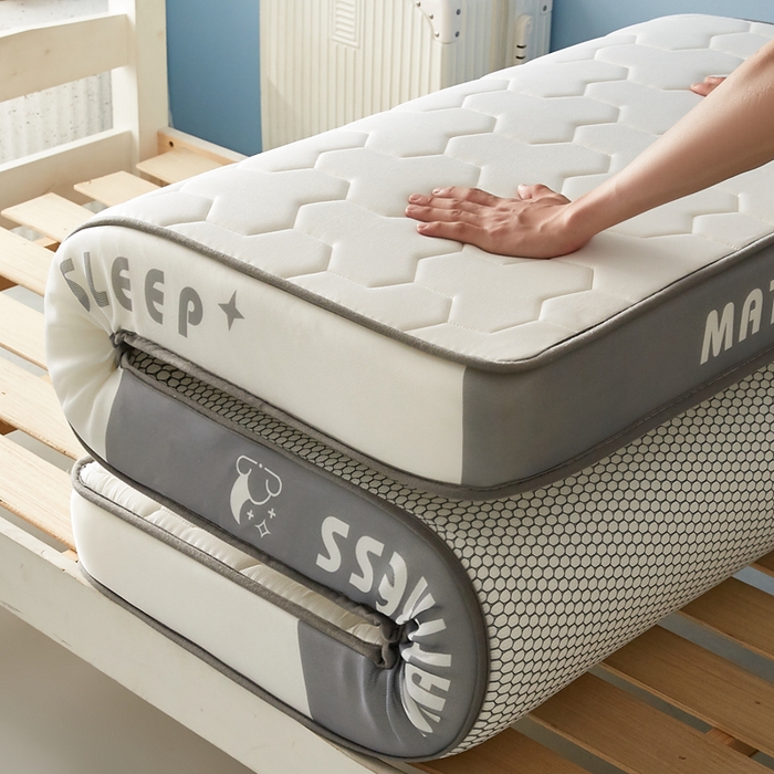 91家纺网 家纺一手货源 找家纺 （总）一禾 2025新款立体纯色海绵牛奶丝床垫-学生床垫