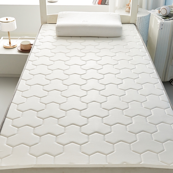 91家纺网 家纺一手货源 找家纺 （总）一禾 2025新款立体纯色海绵牛奶丝床垫-学生床垫