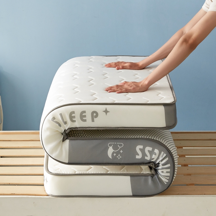 91家纺网 家纺一手货源 找家纺 （总）一禾 2025新款立体纯色海绵牛奶丝床垫-学生床垫