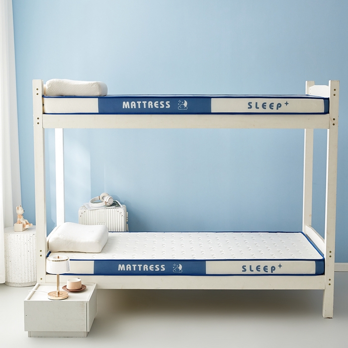 91家纺网 家纺一手货源 找家纺 一禾 2025新款立体纯色海绵牛奶丝床垫-学生床垫 立体白蓝