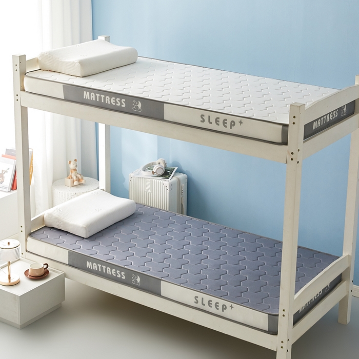 91家纺网 家纺一手货源 找家纺 一禾 2025新款立体纯色海绵牛奶丝床垫-学生床垫 立体灰