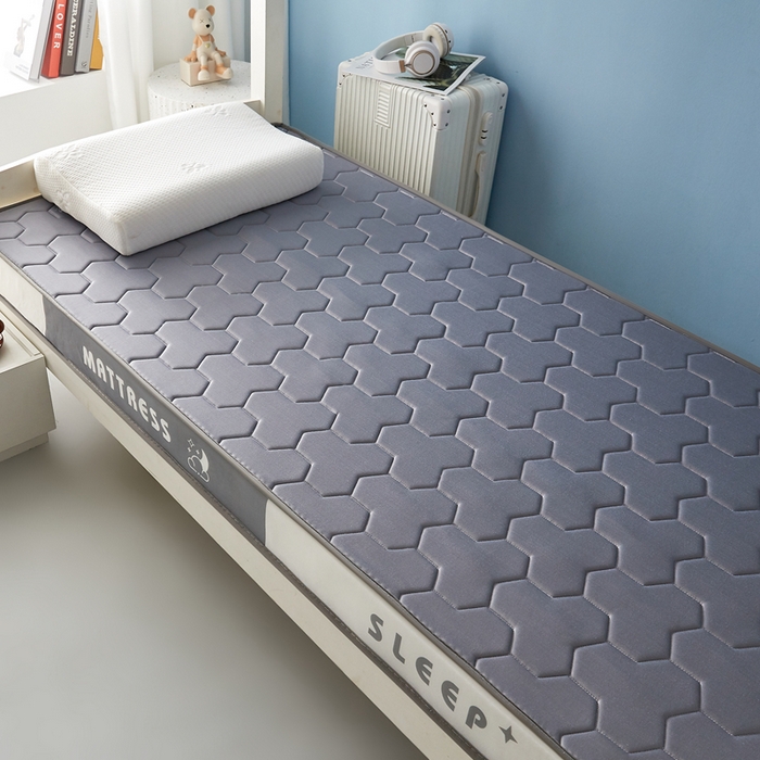 91家纺网 家纺一手货源 找家纺 一禾 2025新款立体纯色海绵牛奶丝床垫-学生床垫 立体灰