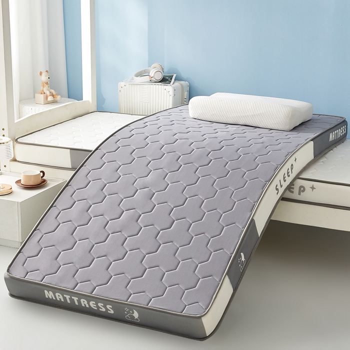 一禾 2025新款立体纯色海绵牛奶丝床垫-学生床垫 立体灰