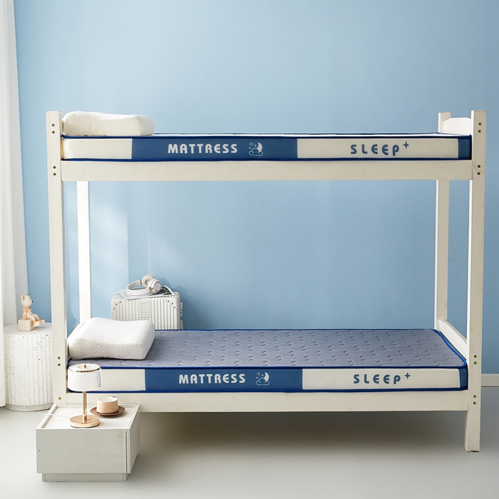 91家纺网 家纺一手货源 找家纺 一禾 2025新款立体纯色海绵牛奶丝床垫-学生床垫 立体灰蓝